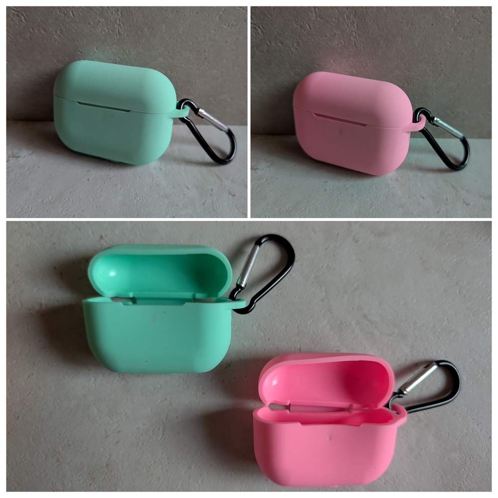 Mint and Pink AirPods Case Set with Carabiners